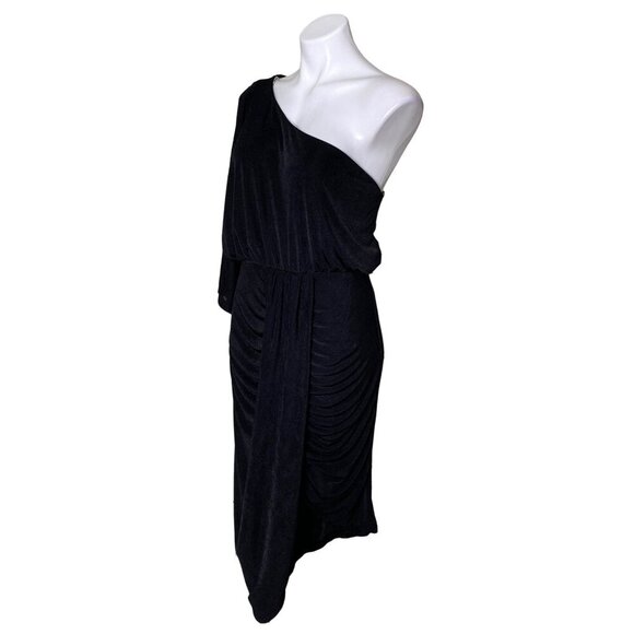 Gilli NWT Black One-Shoulder Cocktail Dress, Asymmetrical Hem Women's Size L - Picture 9 of 11